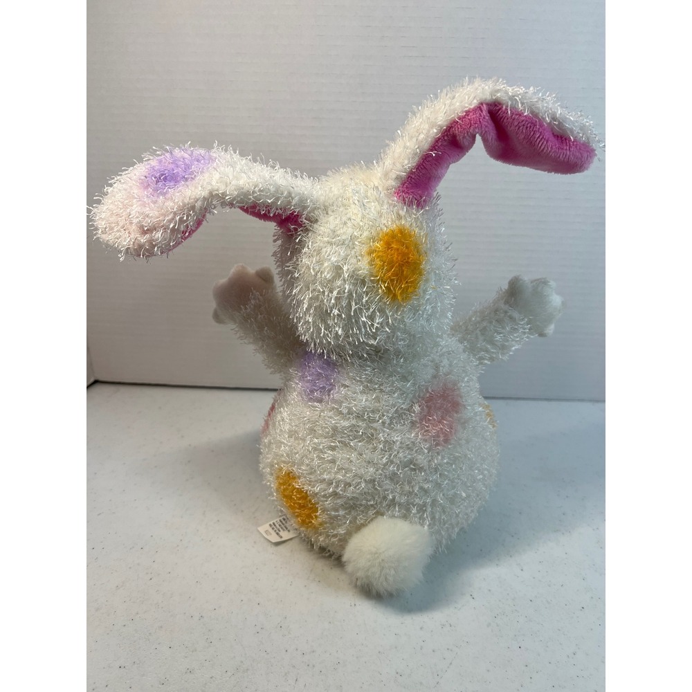 Hallmark Jingle Bunny Animated Plush White Polka Dot Easter Rabbit‎ Toy 8322 - Picture 3 of 9